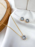 Conjunto Colar e Brinco Aura Lux Folheado a Ouro 18k