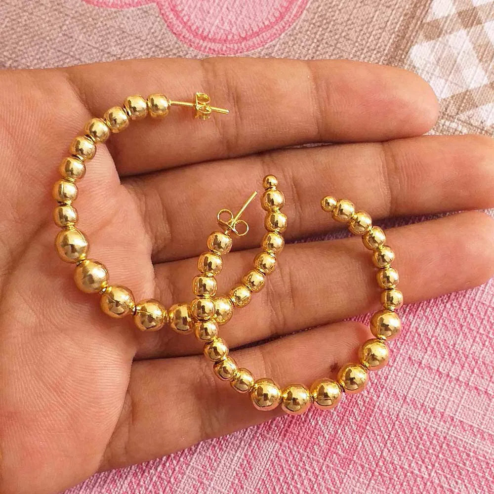 Brinco de Argola Dourado Fio Duplo Torcido Ouro 18k