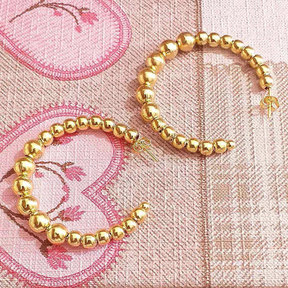 Brinco de Argola Dourado Fio Duplo Torcido Ouro 18k