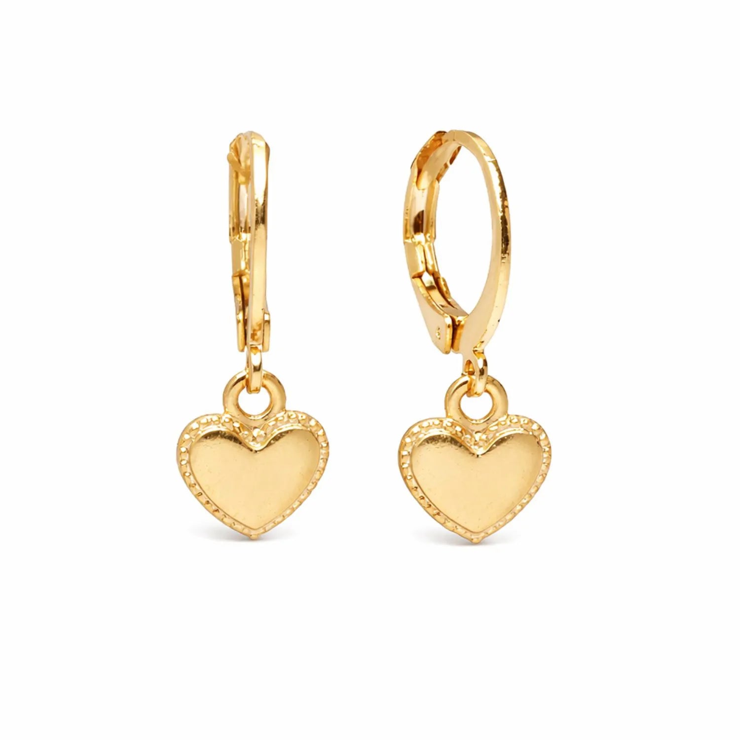 Brinco De Argolinha Coração Folheado a Ouro 18k