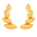 Brinco Ear Cuff Detalhes Folhas Folheado A Ouro 18k