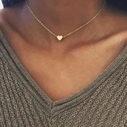 Colar Coração Delicado Super Lindo Folheado A Ouro 18k