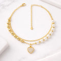 Pulseira Madrinha Bolinhas E Pérolas Folheado A Ouro 18k